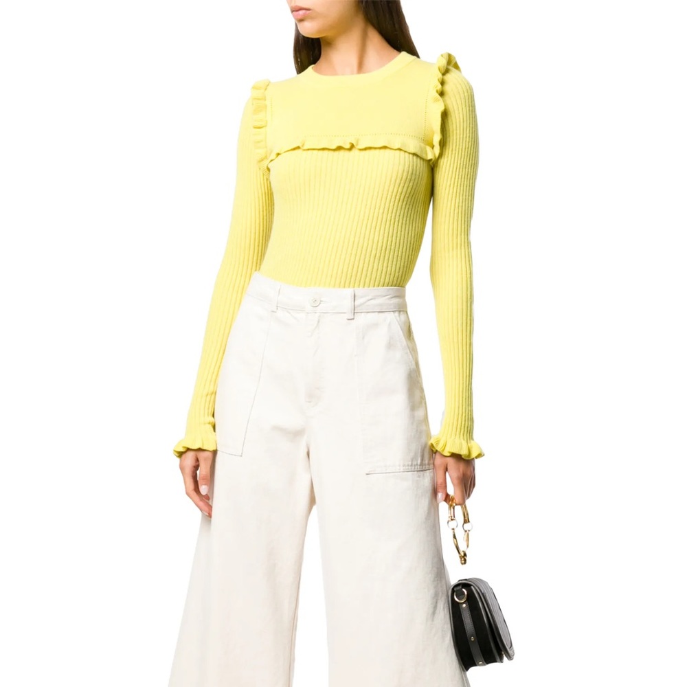 SEE BY CHLOE 🖤 Yellow Ruffled Sweater